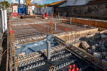 Safe construction: Concrete and steel building foundations