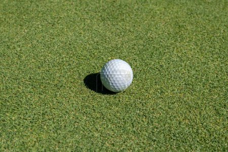 Une balle de golf en harmonie avec le terrain vert
