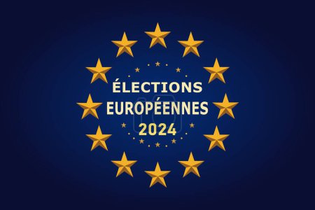 Illustration about the 2024 European Elections with the description in French "lections Europennes 2024"
