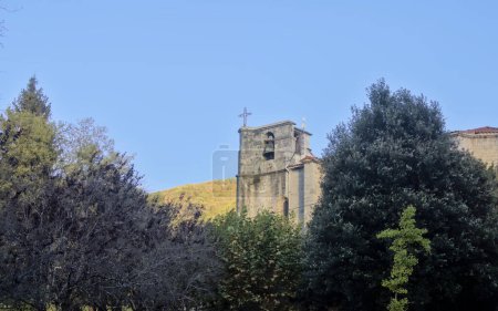 Photo for Bell tower of a sixteenth century Catholic church on the Camino de Santiago Apostol - Royalty Free Image