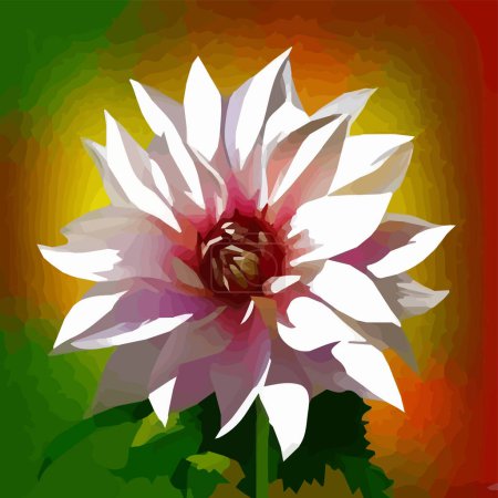 Illustration for Dahlia. Close-up. Spring flowers. , dahlia bud close-up. Multicolored image. Decor. Element. Vector illustration. Realistic close-up view, detailed petals - Royalty Free Image