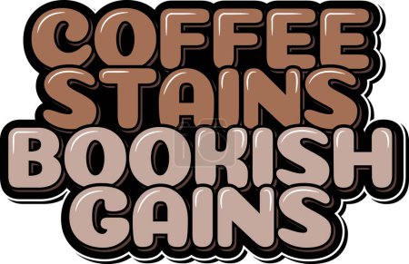 Ästhetische Buchstaben Vektor-Design von Kaffeeflecken, Bookish Gains