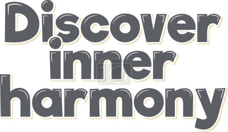 Illustration for Discover Inner Harmony Lettering Vector Design - Royalty Free Image