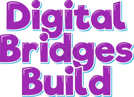 Ilustración de Los puentes digitales construyen una elegante ilustración vectorial de letras - Imagen libre de derechos