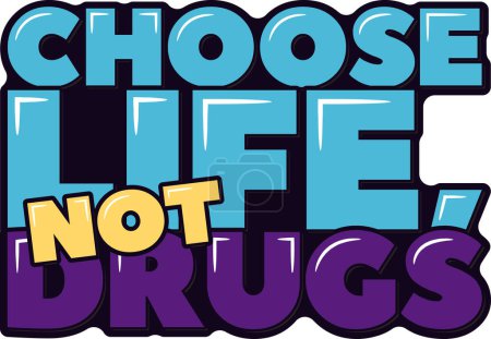 Diseño de vectores de letras estéticas que promueven un estilo de vida libre de drogas.