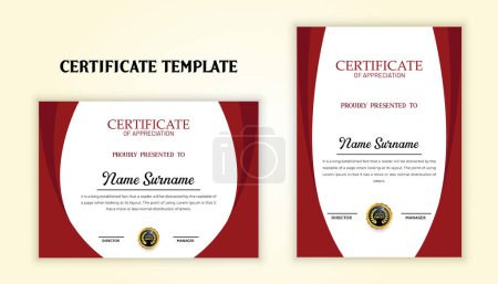 Modern award, diploma certificate design. Certificate of achievement vector template.