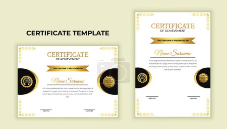 Elegant certificate template. Certificate of achievement, award, diploma, education template design