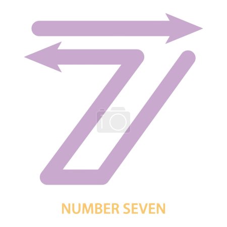 Ilustración de Número siete en la ilustración de la serie de flecha - Imagen libre de derechos