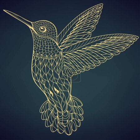 Illustration for Creative Luxury Bird Design with golden color - Royalty Free Image