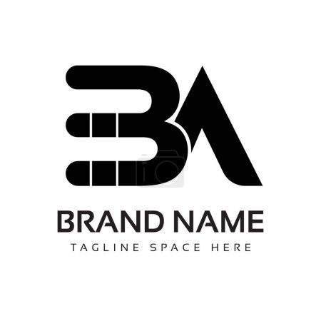Téléchargez les photos : Modèle de conception de logo initial lettre BA Illustration vectorielle - en image libre de droit