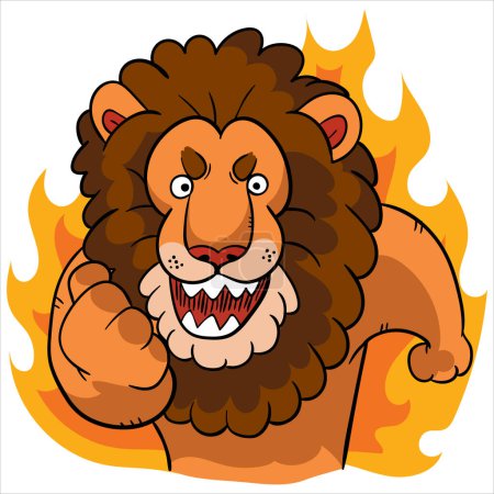 Illustration for Cartoon lion feeling determined vector illustration - Royalty Free Image