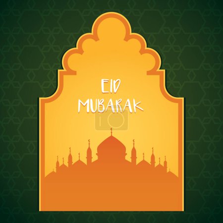 Eid Mubarak Design Background es una hermosa ilustración que se puede utilizar para crear tarjetas de felicitación, carteles y pancartas para celebrar la ocasión..
