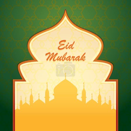 Eid Mubarak Design Background ist eine schöne Illustration, die für die Erstellung von Grußkarten, Postern und Bannern verwendet werden kann, um den Anlass zu feiern.