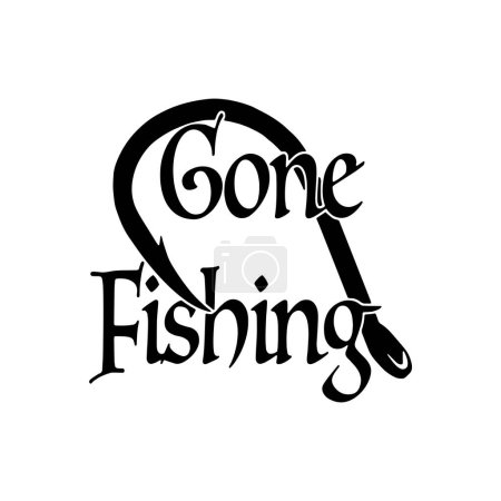 Illustration for Gone fishing SVG. Hook Fishing, SVG Vector - Royalty Free Image