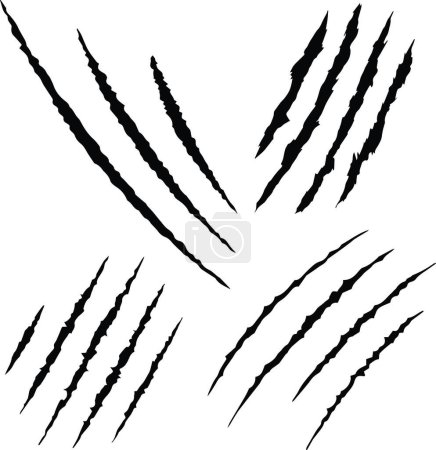 Ilustración de Claws scratches set icon, Claw marks, Talons cuts animal cat, dog, tiger, lion, SVG Vector - Imagen libre de derechos