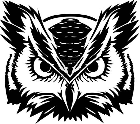 Owl head Vector illustration, on a white background,SVG