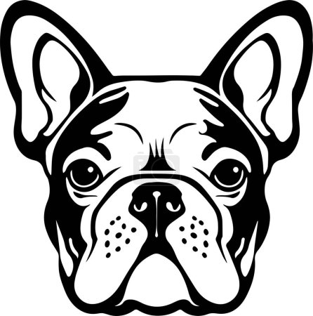 Cara de bulldog francés aislada sobre fondo blanco, SVG, Vector, Ilustración