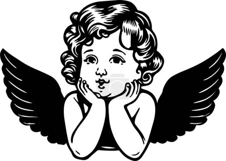 Téléchargez les illustrations : Illustration vectorielle de Cupidon d'Ange, SVG - en licence libre de droit
