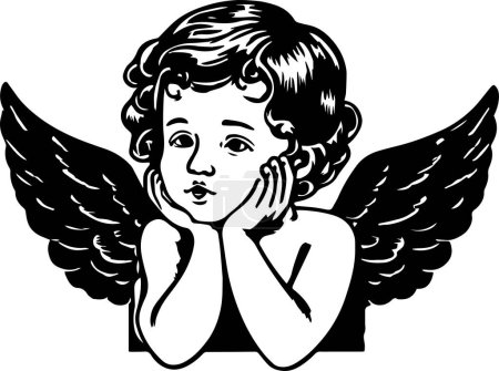 Téléchargez les illustrations : Illustration vectorielle de Cupidon d'Ange, SVG - en licence libre de droit