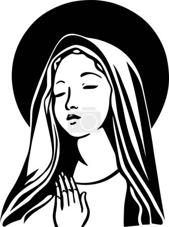 Téléchargez les illustrations : Vierge Marie Illustration vectorielle, SVG - en licence libre de droit