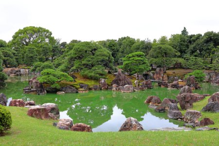 Photo for Gardens at Nijo Castle, a home for the shogun Ieyasu in Nijojocho, Nakagyo Ward, Kyoto, Japan - Royalty Free Image