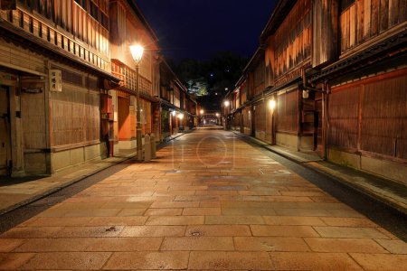 Photo for Higashi Chaya District with teahouses and shops situated at Higashiyama, Kanazawa, Ishikawa, Japan - Royalty Free Image