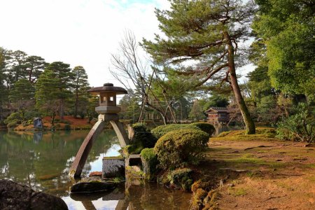 Photo for Kenroku-en located in Kanazawa, Ishikawa, Japan, one of the Three Great Gardens of Japan. - Royalty Free Image