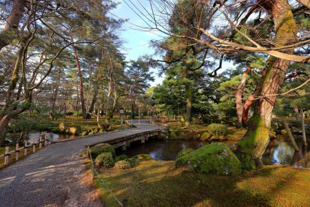 Kenroku-en in Kanazawa, Ishikawa, Japan, einer der drei Großen Gärten Japans.