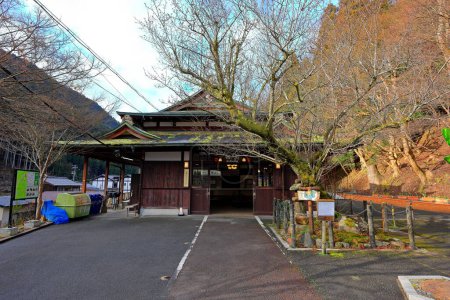 Photo for Kurama Station, statation near Kurama-dera Temple, a Historic Buddhist temple at Kuramahonmachi, Sakyo Ward, Kyoto, Japan - Royalty Free Image
