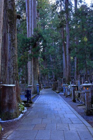 Photo for Kongobu-ji Okuno-in Okunoin Cemetery at Koyasan, Koya, Ito District, Wakayama, Japan - Royalty Free Image