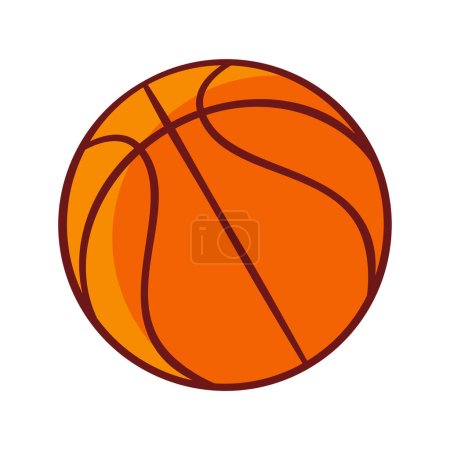 Téléchargez les illustrations : Balle de basket. Illustration vectorielle. Caricature - en licence libre de droit
