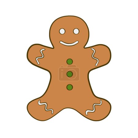 Gingerbread man. Cartoon. Vector illustration