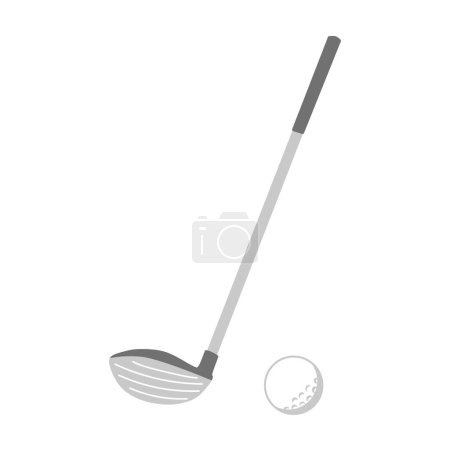 Ilustración de A simple illustration of a golf club and ball. - Imagen libre de derechos