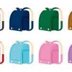 Illustration of 8 colorful school bags. It has no outline.