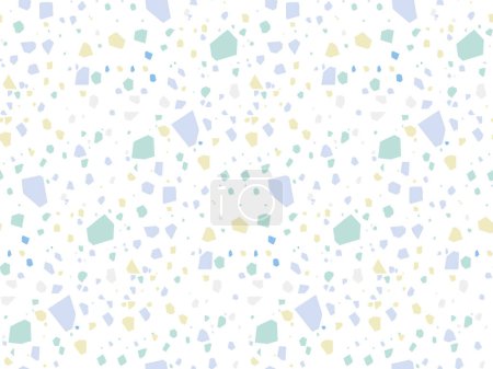 Illustration for Pastel-colored terrazzo-like texture. Seamless pattern of artificial marble. Gentle and quiet image with light colors. - Royalty Free Image