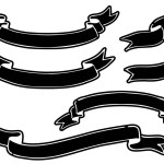 Collection of handwritten simple black title ribbons.