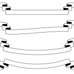 A set of simple and long monochrome title ribbons. white. Ribbon that can enter text with various curves.