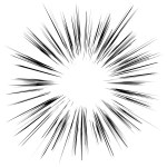 A monochrome explosion effect. Square background illustration material with cartoon effect lines drawn.
