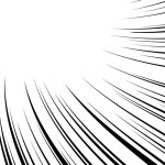 A wavy black saturated line focused on the upper left. Rectangular background illustration material with cartoon effect lines.