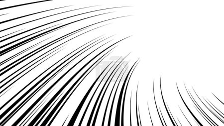 Eine gewellte schwarze, gesättigte Linie fokussierte sich rechts oben. Effektlinie Hintergrundmaterial in Cartoons verwendet
