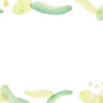 Refreshing watercolor green and yellow frame. Illustrations inspired by vegetables, health, and spring