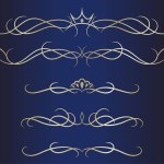 Elegant gold frame material drawn with smooth curves