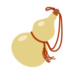 Simple gourd illustration. Colored flat design. Good luck items from Japanese culture.