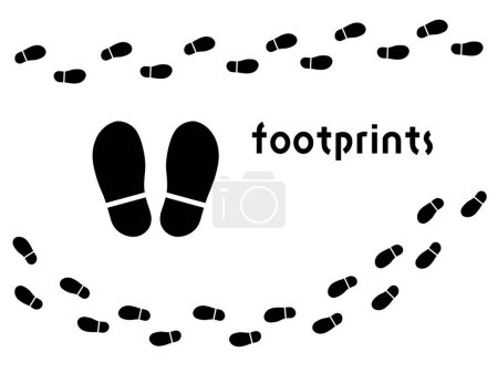 Illustration for Footprints of humans walking straight and footprints of humans walking crooked - Royalty Free Image