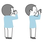 A man taking photos and videos with a smartphone. A simple and cute cartoon-style senior illustration.