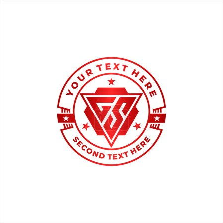 Illustration for Adge Emblem Logo With GS letter Logo Design Concept - Royalty Free Image