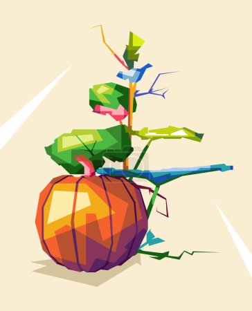 Ilustración de Wpap popart calabaza verduras diseño dibujos animados wpap popart ilustración con color fresco - Imagen libre de derechos