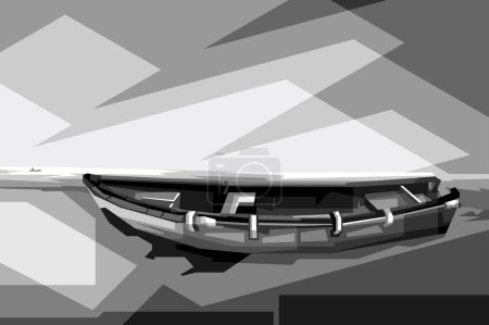 Ilustración de Trenzado barco de pesca diseño popart vector ilustración con colores frescos, cuidadosamente aislado, perfecto para usted - Imagen libre de derechos
