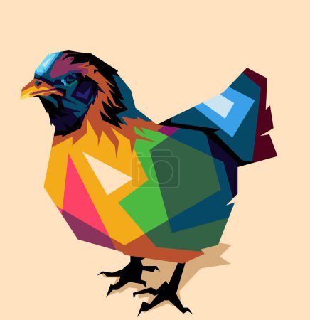 Ilustración de Ilustración diseño de un diseño de gallina wpap dibujos animados wpap popart ilustración con color fresco - Imagen libre de derechos