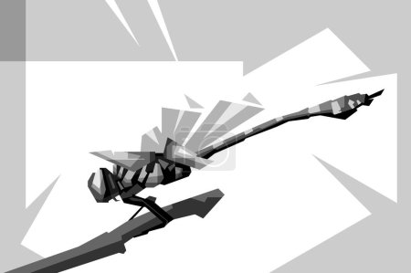 Ilustración de Ilustración de libélula en blanco y negro en estilo vectorial arte pop wpap - Imagen libre de derechos